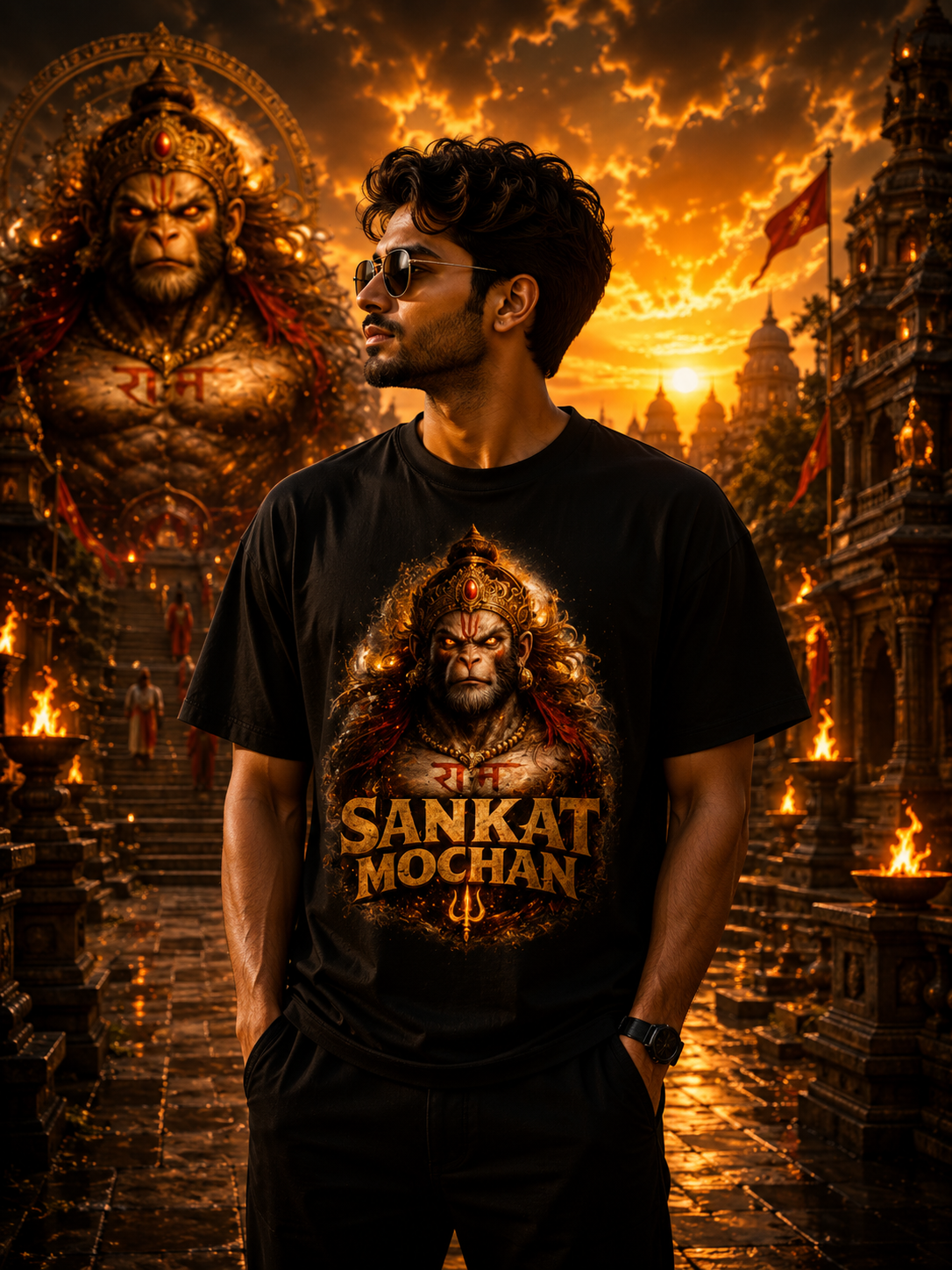 Sankat Mochan Hanuman Crew T-Shirt